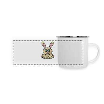 lapin mignon - Mug panoramique émaillé - blanc - Devant