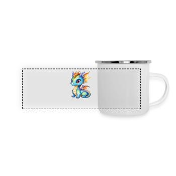 Aquarelles de dragon - Mug panoramique émaillé - blanc - Devant