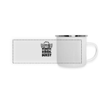 Lustiges Dirndl Kostüm Shirt Durst 2 - Panorama Emaille-Tasse - Weiß - Vorne