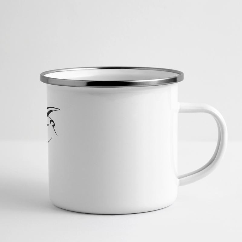 capra Tazza smaltata con vista