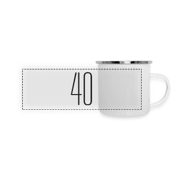 40 - Panorama Emaille-Tasse - Weiß - Vorne