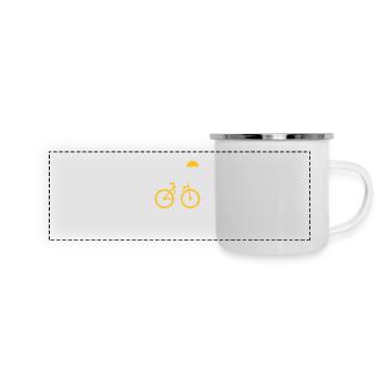 A Racing Cyclist On His Bike - Panoramic Camper Mug - white - Front