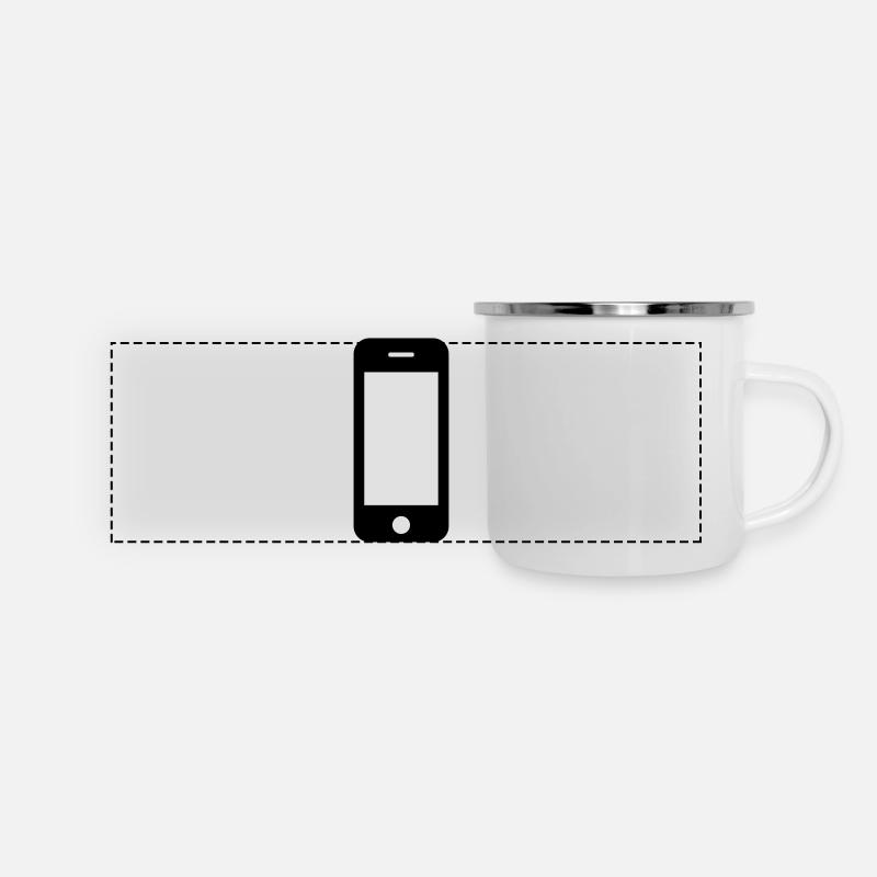Handy - Panorama Emaille-Tasse - Weiß