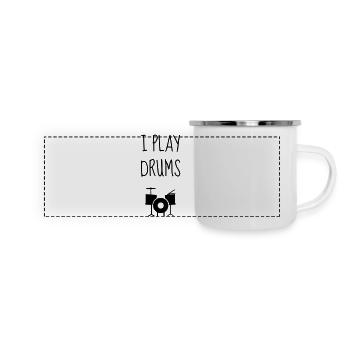 Batterie Batteur Musique Musicien Concert - Mug panoramique émaillé - blanc - Devant