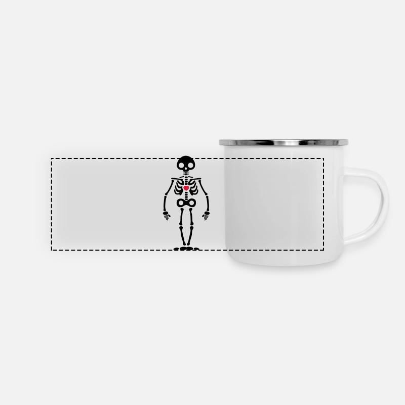 squelette - Mug panoramique émaillé - blanc