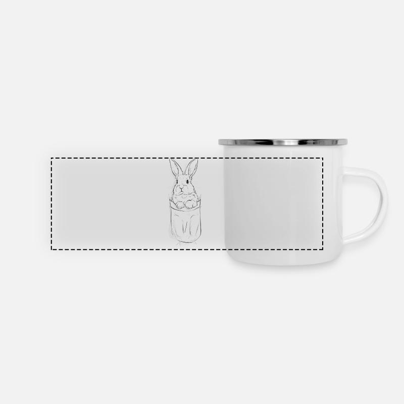 mignon lapin dans le sac - Mug panoramique émaillé - blanc