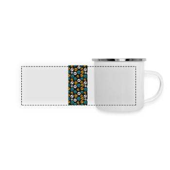 Halloween Koffer 2 - Panorama Emaille-Tasse - Weiß - Vorne