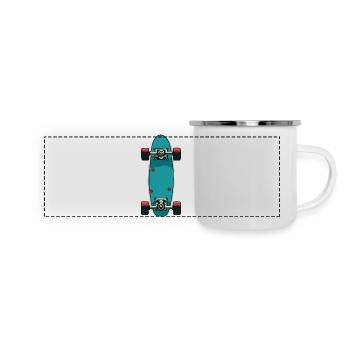 Skateboard - Panorama Emaille-Tasse - Weiß - Vorne
