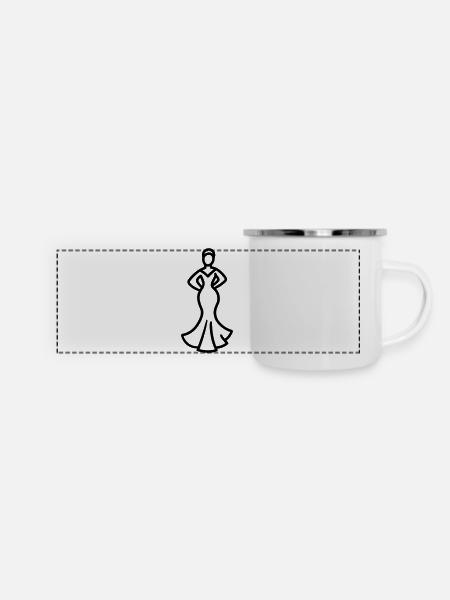 Flamenco - Panorama Emaille-Tasse - Weiß