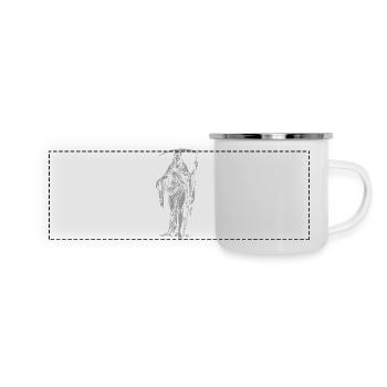 Faucheuse encapuchonnée avec la faux silencieuse - Mug panoramique émaillé - blanc - Devant