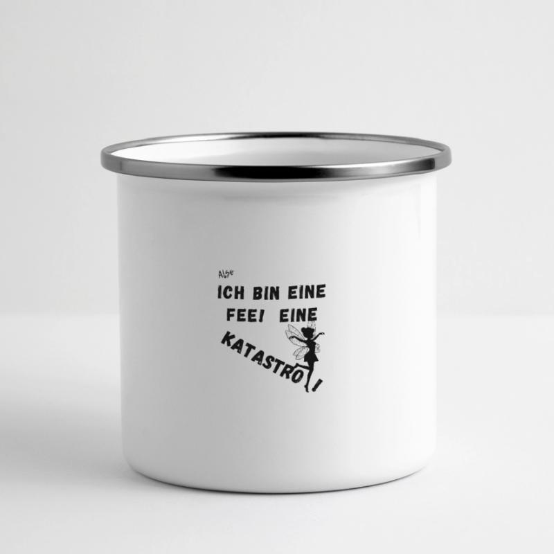 Also Ich bin eine Fee. Eine Katastrofee. Panorama Emaille-Tasse