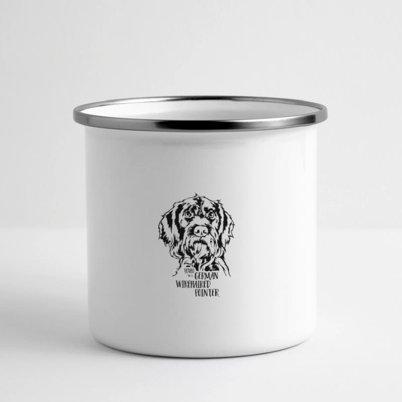 Loved by a German Wirehaired Pointer Wilsigns Panorama Emaille-Tasse