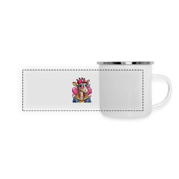 Giraffe Parade: Cool Giraffe - Panoramic Camper Mug - white - Front