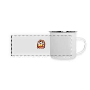 Lustiger Igel Lasagne Italien Essen Cartoon - Panorama Emaille-Tasse - Weiß - Vorne