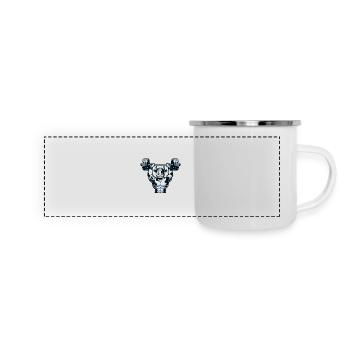 Cow Ox Dumbbell Fitness Weight Lifting - Panoramic Camper Mug - white - Front