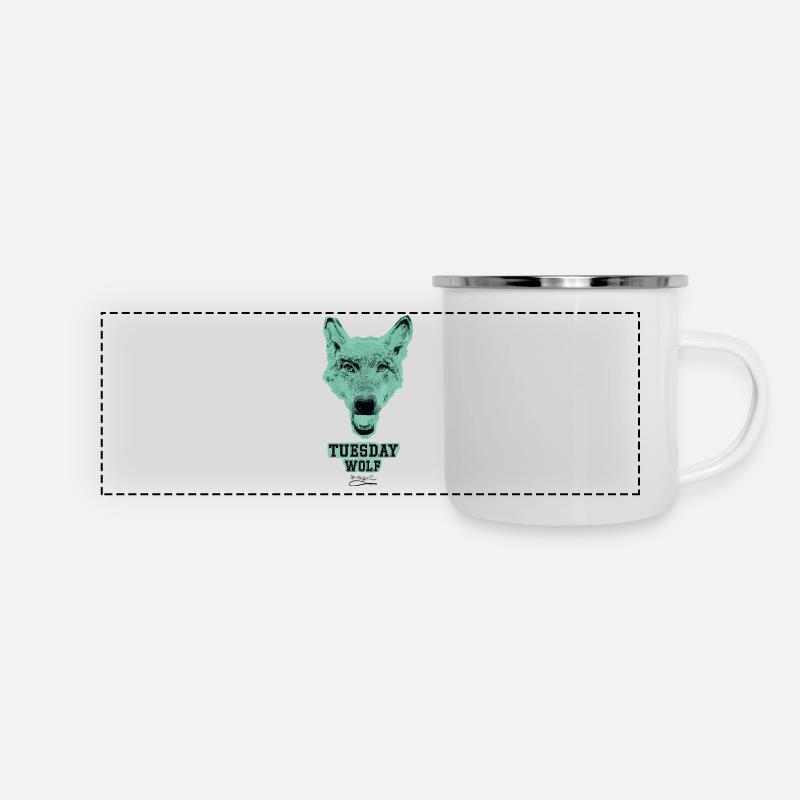 TUESDAYWOLF - Panorama Emaille-Tasse - Weiß