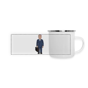Dag Hammarskjöld - Panorama Emaille-Tasse - Weiß - Vorne
