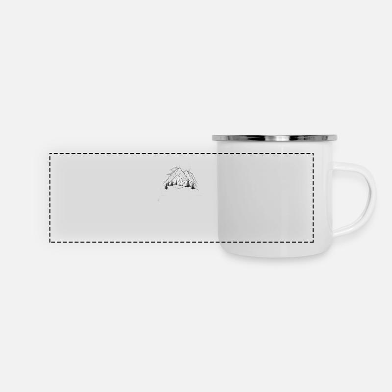 Becher - Panorama Emaille-Tasse - Weiß
