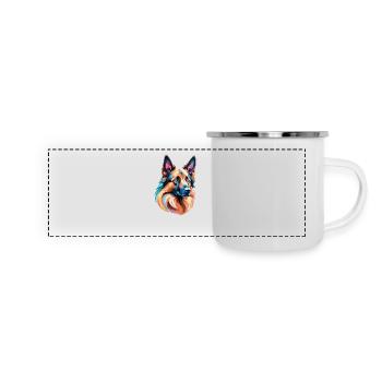 Belgian Shepherd Dog Watercolors - Panoramic Camper Mug - white - Front