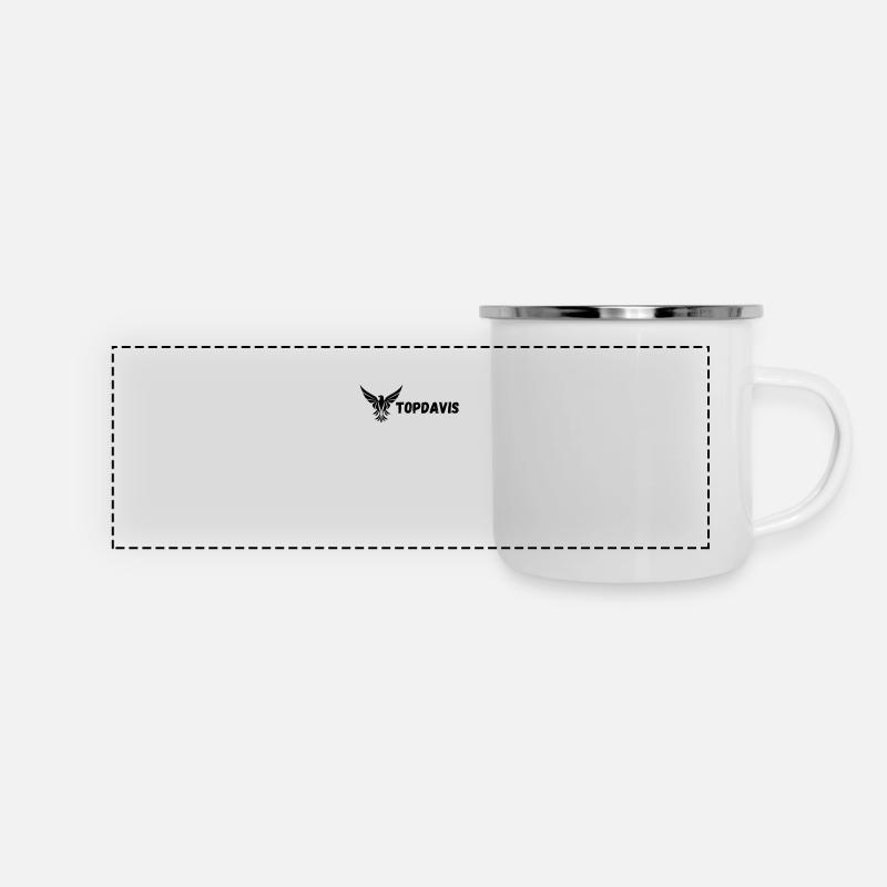 Topdavis Logo - Panorama Emaille-Tasse - Weiß
