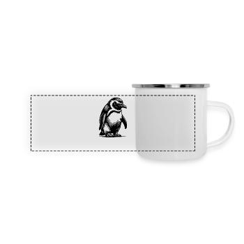 Clever Little Kids Penguin Tattoo Style - Panoramic Camper Mug - white - Front