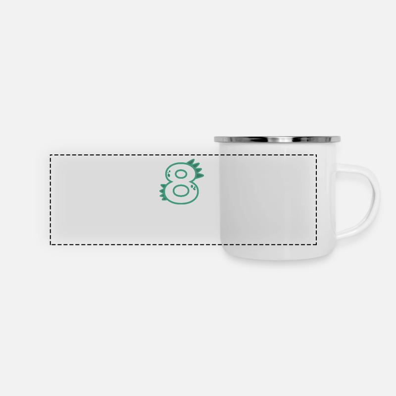Number 8 - Panoramic Camper Mug - white