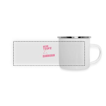 Mein Trinkteam hat ein Einhornproblem - Panorama Emaille-Tasse - Weiß - Vorne