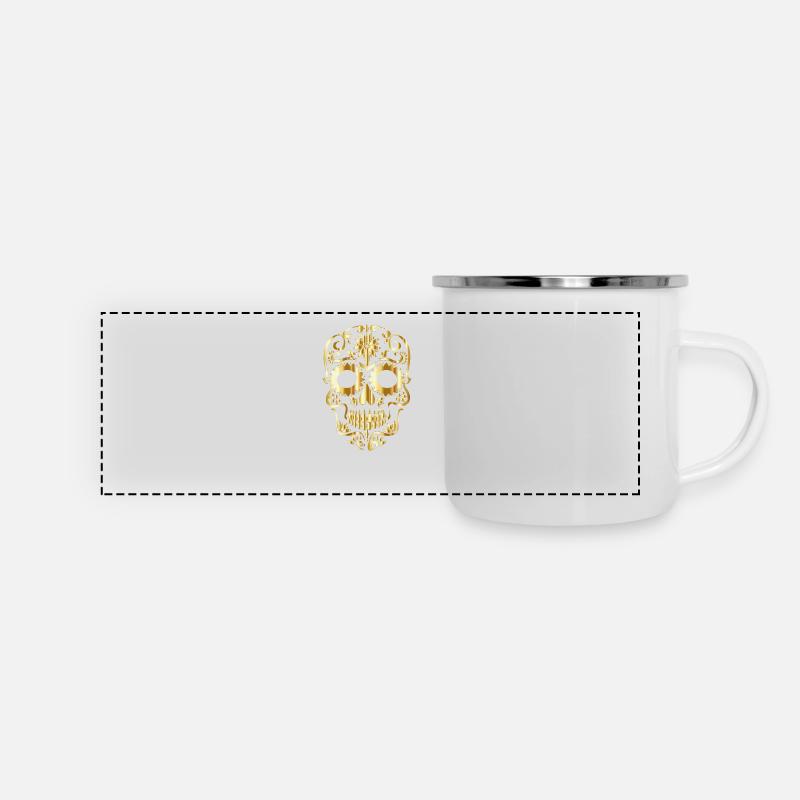 Skull of gold - Panoramic Camper Mug - white