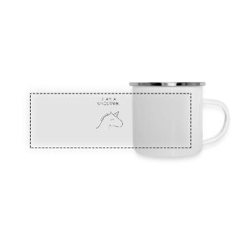 Ich bin ein Einhorn - Panorama Emaille-Tasse - Weiß - Vorne