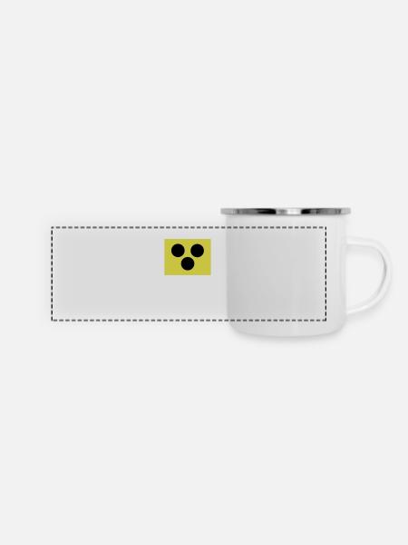 Blindenzeichen Armbinde Blind 2c - Panorama Emaille-Tasse - Weiß