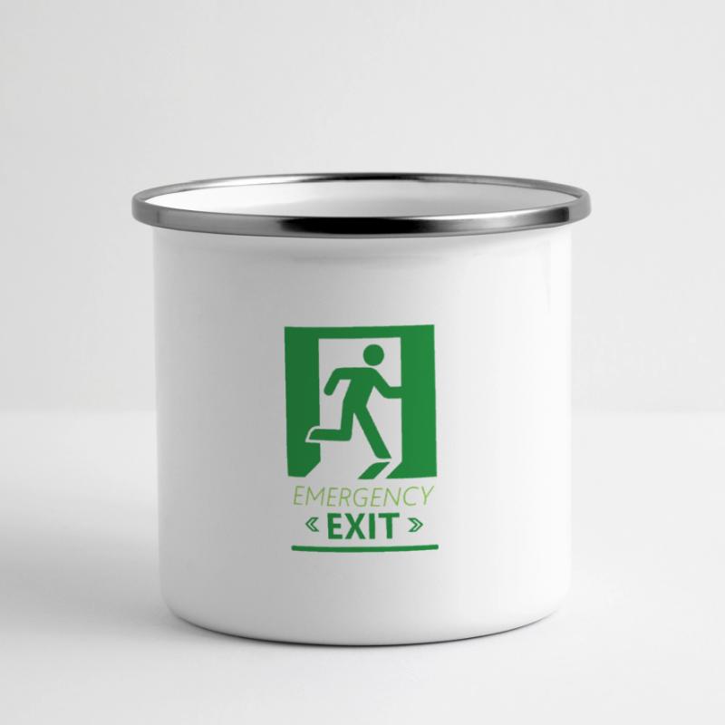Emergency Exit Basic Green Panoramic Camper Mug