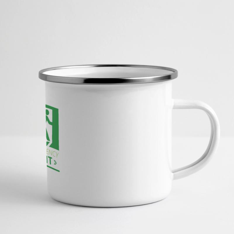 Emergency Exit Basic Green Panoramic Camper Mug