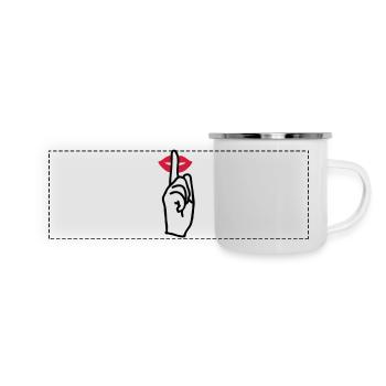 Bouche chut - Mug panoramique émaillé - blanc - Devant
