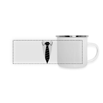 Krawatte - Panorama Emaille-Tasse - Weiß - Vorne