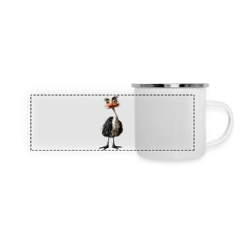 Ostrich bird #lovely toons - Panoramic Camper Mug - white - Front
