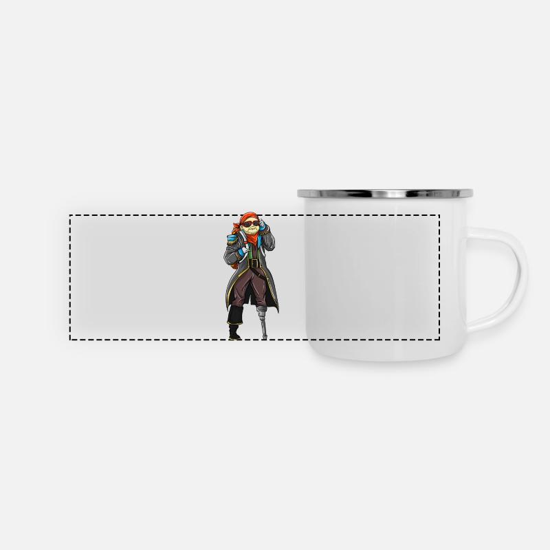 Pirate Adventure Back to School Kinder 2026 - Panorama Emaille-Tasse - Weiß