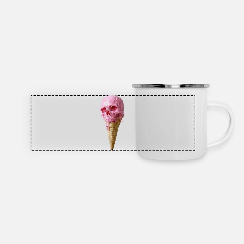 Pink Skull Eiscreme Kunst - Panoramic Camper Mug - white