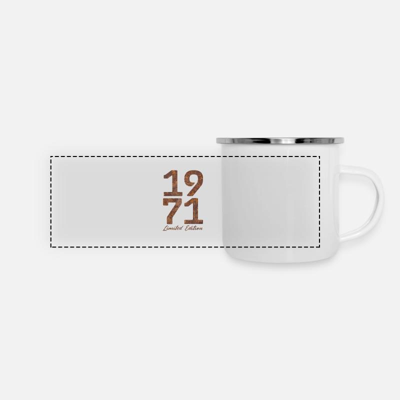 "Vintage 1971: Limited Edition in Rust Look" - Panoramic Camper Mug - white