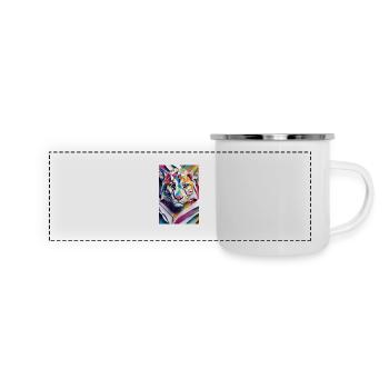Mystic Snow Leopard: Guardian of the Peaks - Panoramic Camper Mug - white - Front