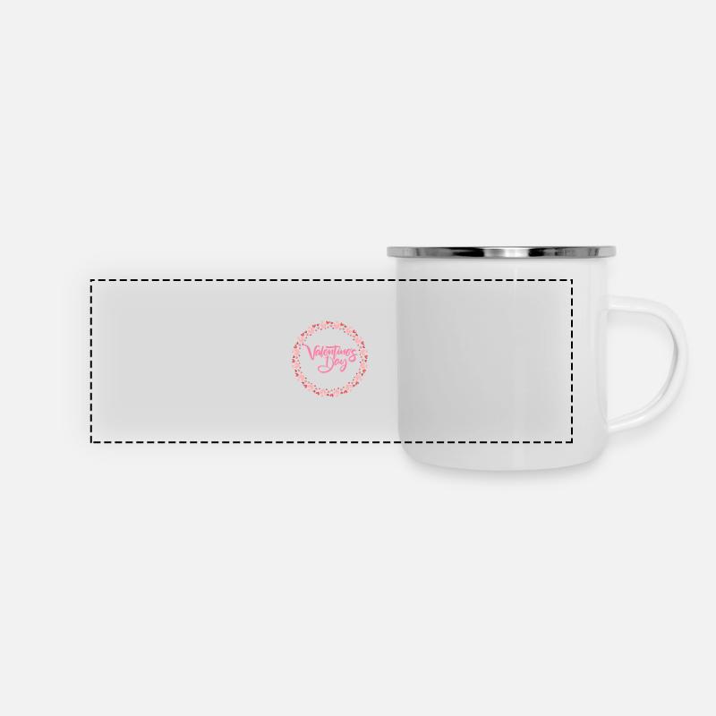 Happy Valentine's Day: A Design for Love - Panoramic Camper Mug - white