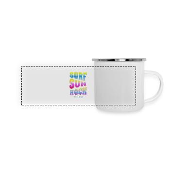 vacances d'été surf soleil rock - Mug panoramique émaillé - blanc - Devant