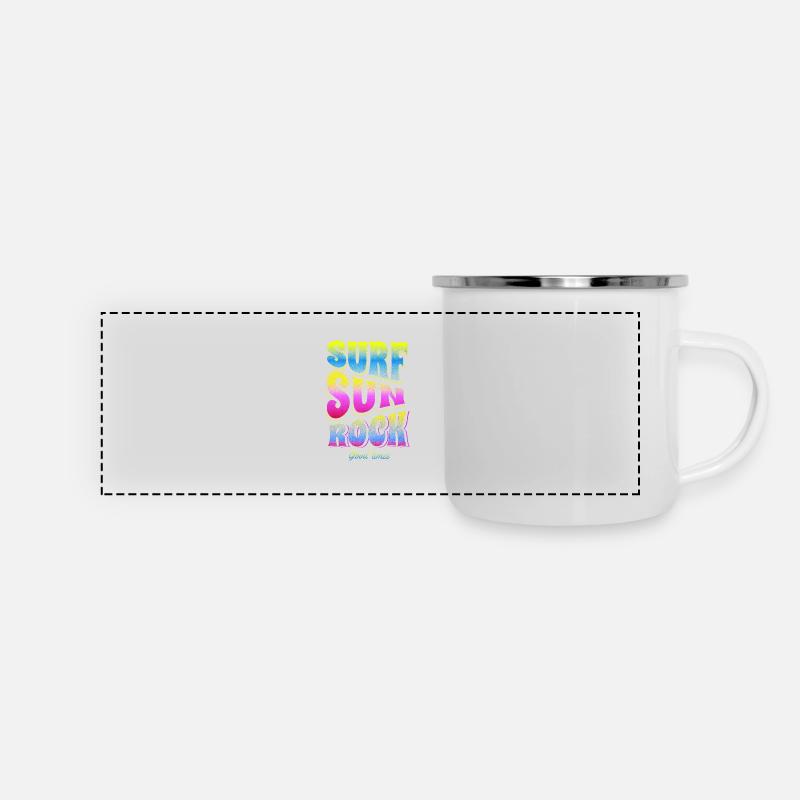 Summer Vacation Surf Sun Rock - Panoramic Camper Mug - white