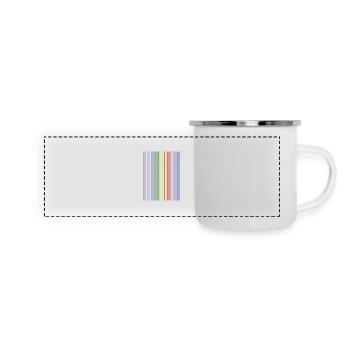 Pastellfarben - Streifen - Panorama Emaille-Tasse - Weiß - Vorne