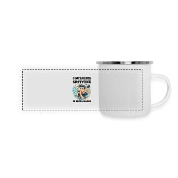 Beatboxing, Drôle, Rythmique, Humour, Percussions vocales - Mug panoramique émaillé - blanc - Devant