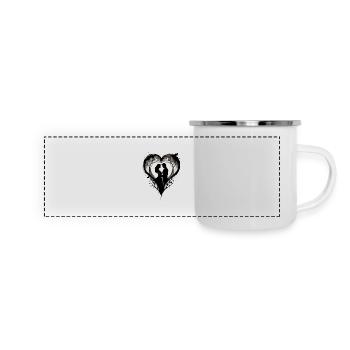 VALENTINSTAG PAAR, MANN UND FRAU VERLIEBT 2024 - Panorama Emaille-Tasse - Weiß - Vorne