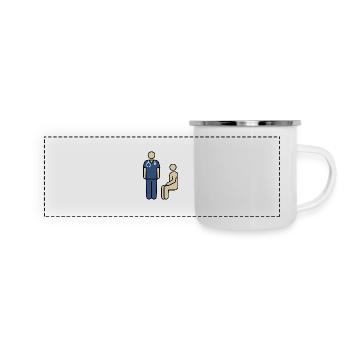 Arzt & Patient | Medizin & Pflege Piktogramm - Panorama Emaille-Tasse - Weiß - Vorne