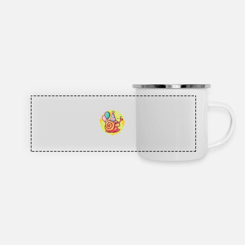 Snail Birthday Comic - Panoramic Camper Mug - white