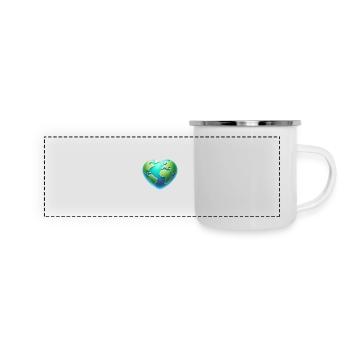Herzförmige Erde Öko-Design - Panorama Emaille-Tasse - Weiß - Vorne