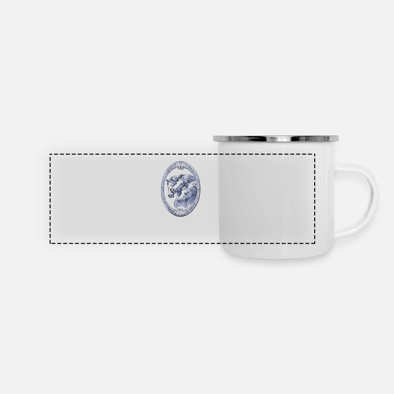Horses Vintage - Panoramic Camper Mug - white