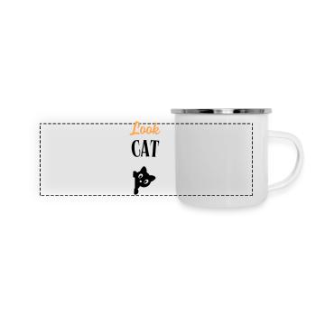 Look Cat - Mug panoramique émaillé - blanc - Devant